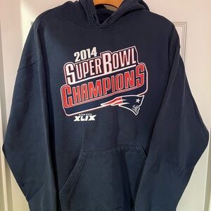 New England Patriots Super Bowl Sweatshirt Hoodie Women's Small S Graphic Navy